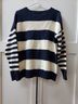 Zenana Outfitters 100% Acrylic Stripes Blue Ivory Pullover Sweater Size XL - photo 4