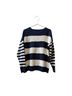 Zenana Outfitters 100% Acrylic Stripes Blue Ivory Pullover Sweater Size XL - photo 2