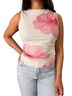 H&M Floral White Pink Sleeveless Top Size L - photo 1