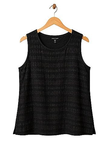 Eileen Fisher Sheer Silk Glimmer Ballet Neck Tank Top Tank Top (view 1)