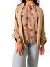 Zara Floral Tan Pink Jacket Size M - photo 1