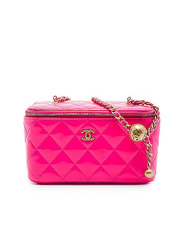 Chanel Small Quilted Patent Pearl Crush Vanity Case with Chain (view 1)