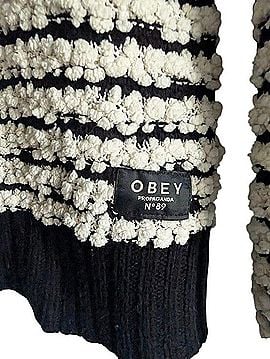 Obey Textured Stripe Crewneck Sweater Pullover Sweater (view 2)