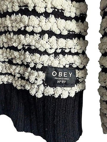 Obey Textured Stripe Crewneck Sweater Pullover Sweater (view 2)