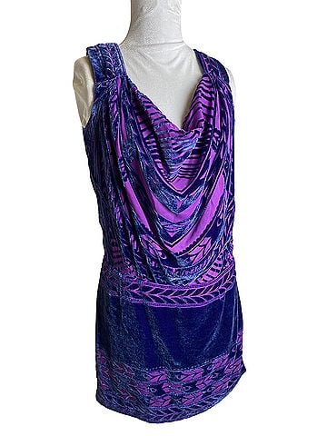 Nanette Lepore Velvet Burnout Cowl-Neck Cocktail Dress (view 1)