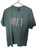 Obey Teal White Short Sleeve Top Size M - photo 1