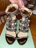 Maiyet 100% Calf Leather Snake Print Brown Ivory Heels Size EU 38 1/2 - photo 4