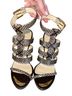 Maiyet 100% Calf Leather Snake Print Brown Ivory Heels Size EU 38 1/2 - photo 2