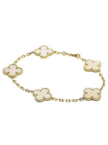 Van Cleef & Arpels Van Cleef &amp; Arpels Vintage Alhambra Shell Bracelet 18K Yellow Gold Women's (view 1)