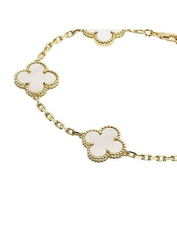 Van Cleef & Arpels Van Cleef &amp; Arpels Vintage Alhambra Shell Bracelet 18K Yellow Gold Women's (view 2)