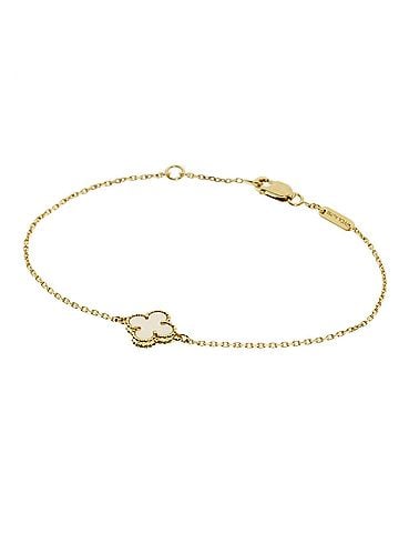 Van Cleef & Arpels Van Cleef &amp; Arpels Sweet Alhambra Shell Bracelet 18K Yellow Gold Women's (view 1)