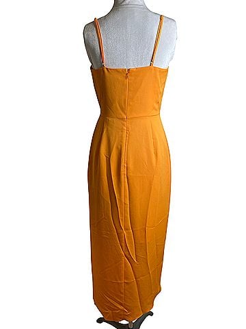 Gianni Bini Papaya Ruffle Long Cocktail Dress (view 2)