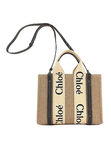 Chloé Chloé Chloe Woody Small 2-Way Handbag, Canvas, Women's (view 2)