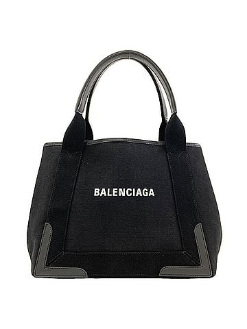 Balenciaga Balenciaga 339933 Navy Cabas Handbag Canvas/Leather Women's BALENCIAGA (view 1)