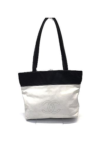 Chanel Chanel Bicolor Tote Bag, Leather, White, Serial Number 5 (view 1)