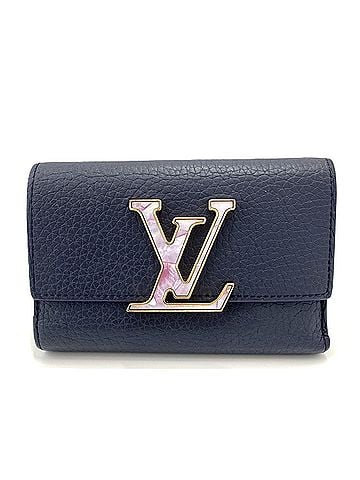 Louis Vuitton Louis Vuitton Portefeuille Capucines Compact Tri-fold Wallet, Navy, M14664 (view 1)