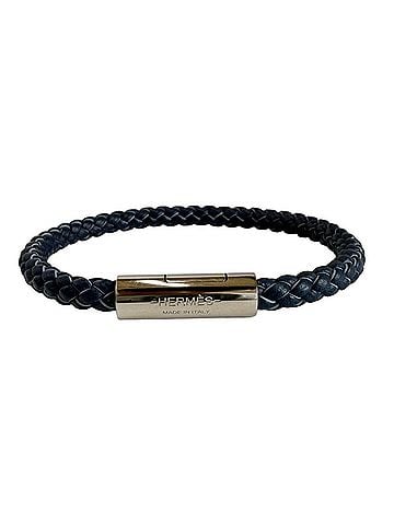 Hermès Hermes Goliath Bracelet, Navy Leather, Metal (view 1)