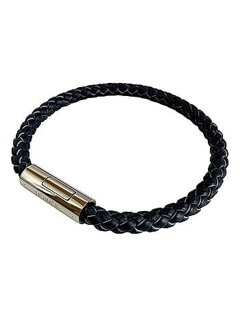 Hermès Hermes Goliath Bracelet, Navy Leather, Metal (view 2)