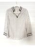 J.Crew 100% Polyester Polka Dots White Black Long Sleeve Blouse Size 2 - photo 3
