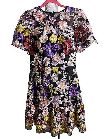 Milly Yasmine 3D Floral Embroidery Cocktail Dress (view 2)
