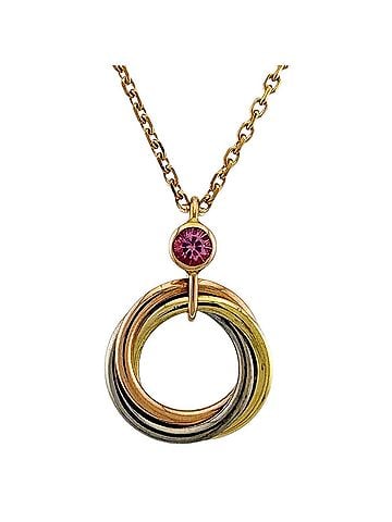 Cartier Cartier Baby Trinity Necklace, 18K Yellow Gold, Pink Sapphire, Women's, CARTIER (view 1)