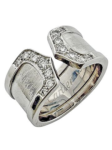 Cartier Cartier C2 Ring, 1, 18K White Gold, Diamond, Women's, CARTIER (view 1)