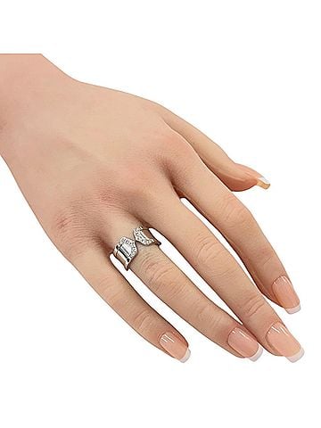 Cartier Cartier C2 Ring, 1, 18K White Gold, Diamond, Women's, CARTIER (view 2)