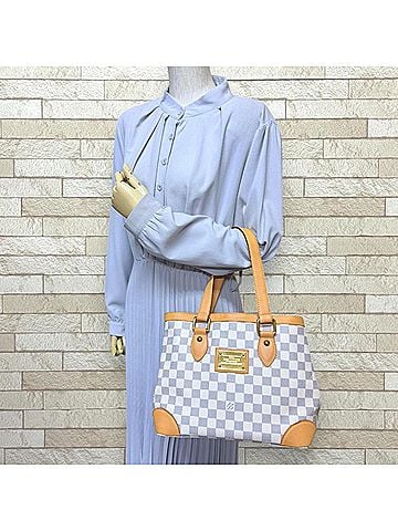 Louis Vuitton Louis Vuitton Hampstead PM Damier Azur Shoulder Bag, Handbag, Canvas, N51207, White, Women's, LOUIS VUITTON (view 2)