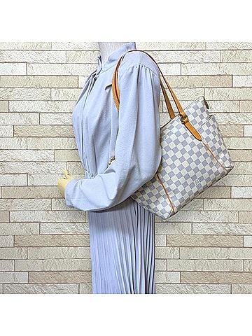 Louis Vuitton Louis Vuitton Totally PM Damier Azur Tote Bag, Canvas N41280, White, Women's LOUIS VUITTON (view 2)
