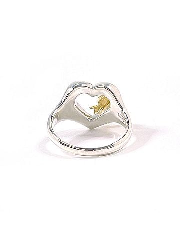 Tiffany & Co. TIFFANY&amp;Co. Tiffany Heart Ribbon Ring, Sterling Silver 925/18K Yellow Gold, Silver, Women's (view 2)