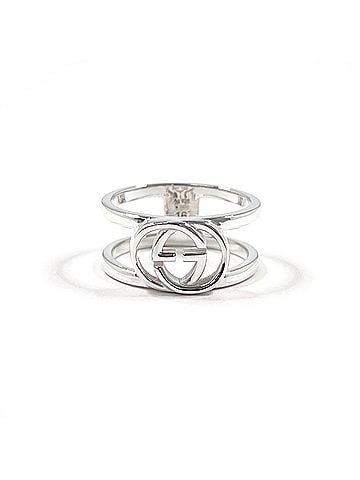 Gucci GUCCI Interlocking G Wide Ring, Sterling Silver 925, Silver, Men's (view 1)