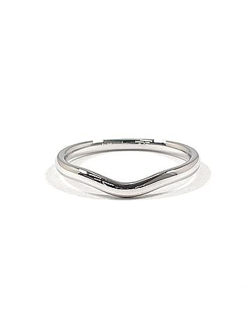 Tiffany & Co. TIFFANY&amp;Co. Tiffany Curved Band Ring, Elsa Peretti design, Pt950 platinum, 16.5cm, silver, men's. (view 1)