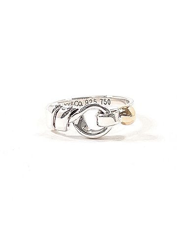 Tiffany & Co. TIFFANY&amp;Co. Tiffany Hook &amp; Eye Ring, Sterling Silver 925/18K Yellow Gold, Silver, Women's (view 1)