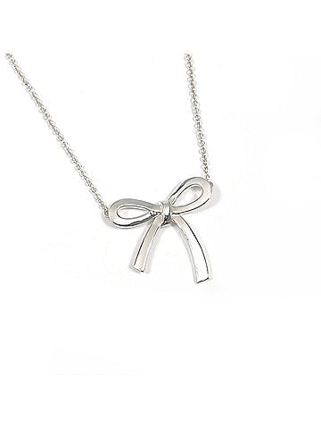 Tiffany & Co. TIFFANY&amp;Co. Tiffany Bow Ribbon Necklace, Sterling Silver 925, Silver, Women's (view 1)