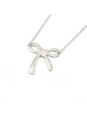 Tiffany & Co. TIFFANY&amp;Co. Tiffany Bow Ribbon Necklace, Sterling Silver 925, Silver, Women's (view 2)