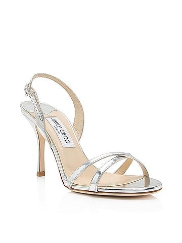 Jimmy Choo Jimmy Choo Metallic Leather India Slingback Sandals - Size 8 / 38 (view 1)