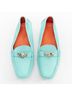 Hermès 100% Leather Blue Hermes Leather Silver Stud Driving Loafers Size EU 35 1/2 - photo 1