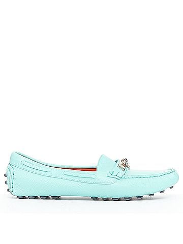Hermès Hermes Leather Silver Stud Driving Loafers (view 2)