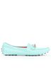 Hermès 100% Leather Blue Hermes Leather Silver Stud Driving Loafers Size EU 35 1/2 - photo 2