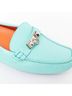 Hermès 100% Leather Blue Hermes Leather Silver Stud Driving Loafers Size EU 35 1/2 - photo 6