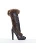 Hermès 100% Leather Black Hermes Leather Fur Lined Boots Size EU 39 - photo 1