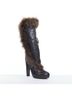 Hermès 100% Leather Black Hermes Leather Fur Lined Boots Size EU 39 - photo 3