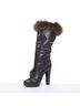 Hermès 100% Leather Black Hermes Leather Fur Lined Boots Size EU 39 - photo 5