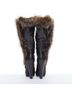 Hermès 100% Leather Black Hermes Leather Fur Lined Boots Size EU 39 - photo 10