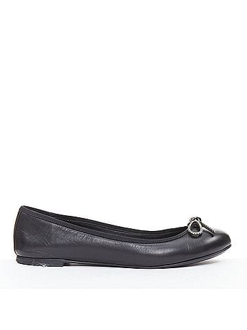 Saint Laurent Saint Laurent Leather Crystal Bow Ballet Flats (view 2)