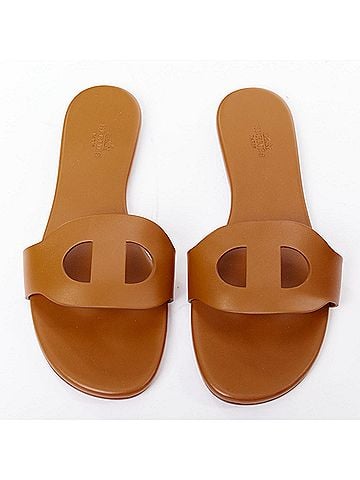 Hermès Hermes Leather Flat Sandal Slippers (view 1)