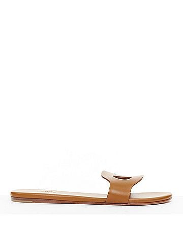 Hermès Hermes Leather Flat Sandal Slippers (view 2)