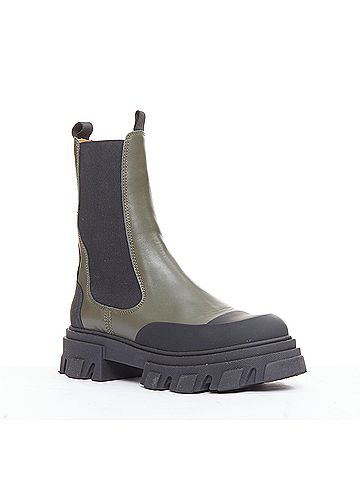Ganni Ganni Leather Rubber Chelsea Boots (view 2)