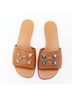 Hermès 100% Leather Brown Hermes Leather Flat Sandal Size EU 37 1/2 - photo 3