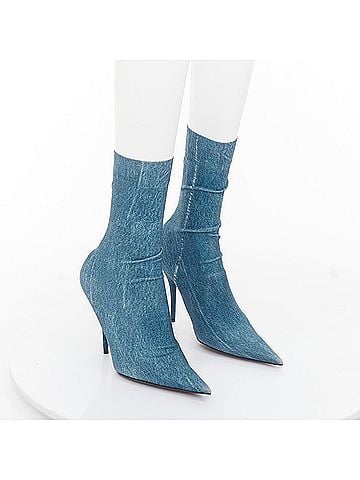Balenciaga Balenciaga Knife Denim Pointy Boots (view 1)